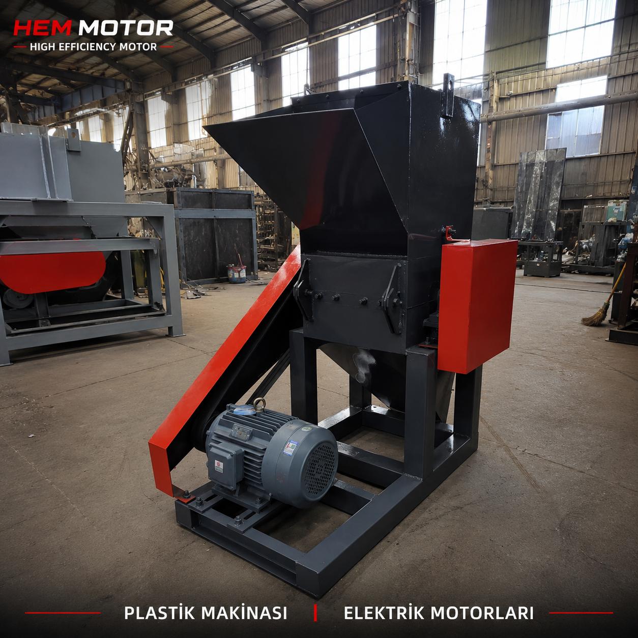 Geri dönüşüm ve plastik kırma tesisi parçalayıcı ve granül motor tedariki