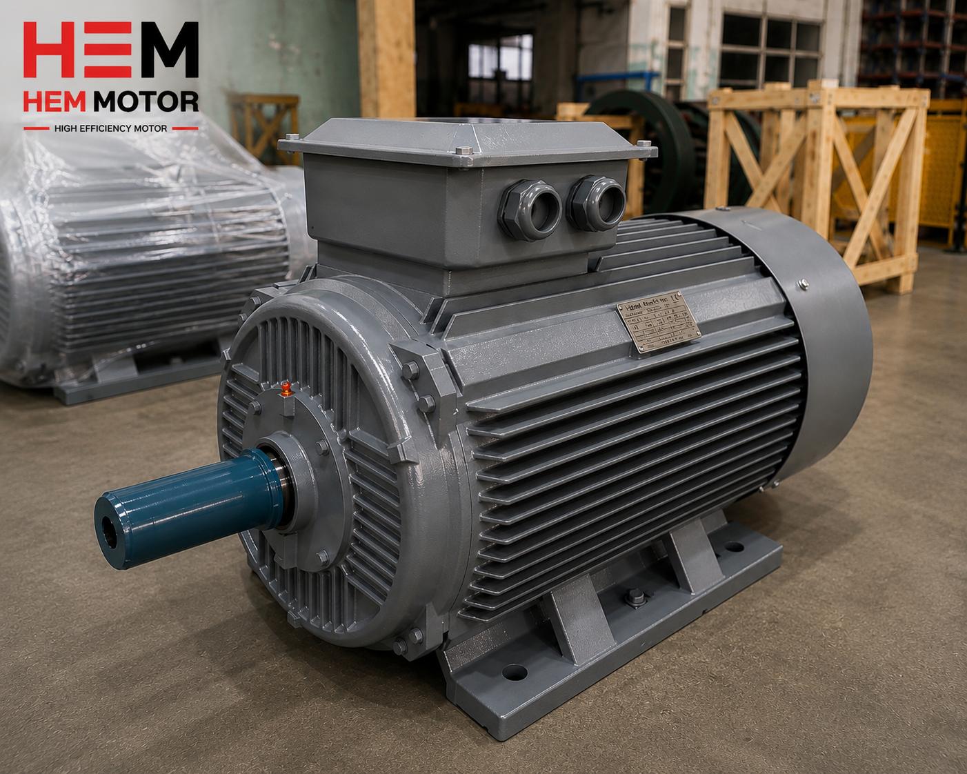 High-power electric motors in stock in different frame sizes