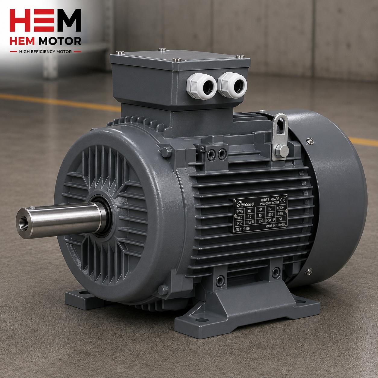 IE3 45 kW and 55 kW electric motor in 225 250 280 frame, stock and foot mounting