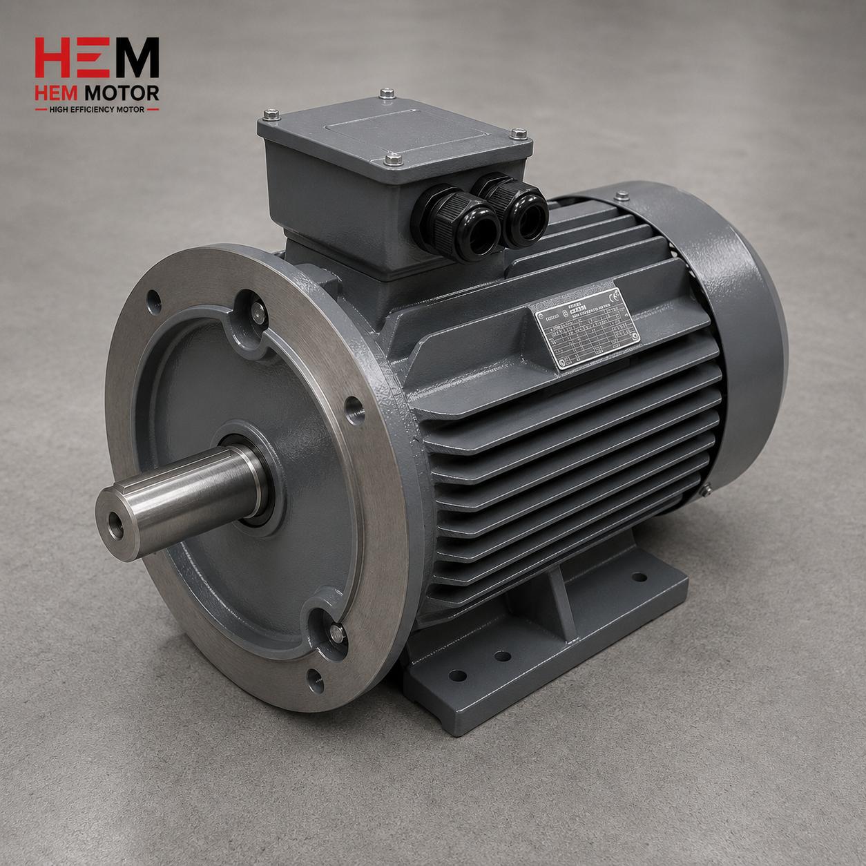 Cross section showing magnetic stray flux and eddy-current heating in a cast iron motor frame