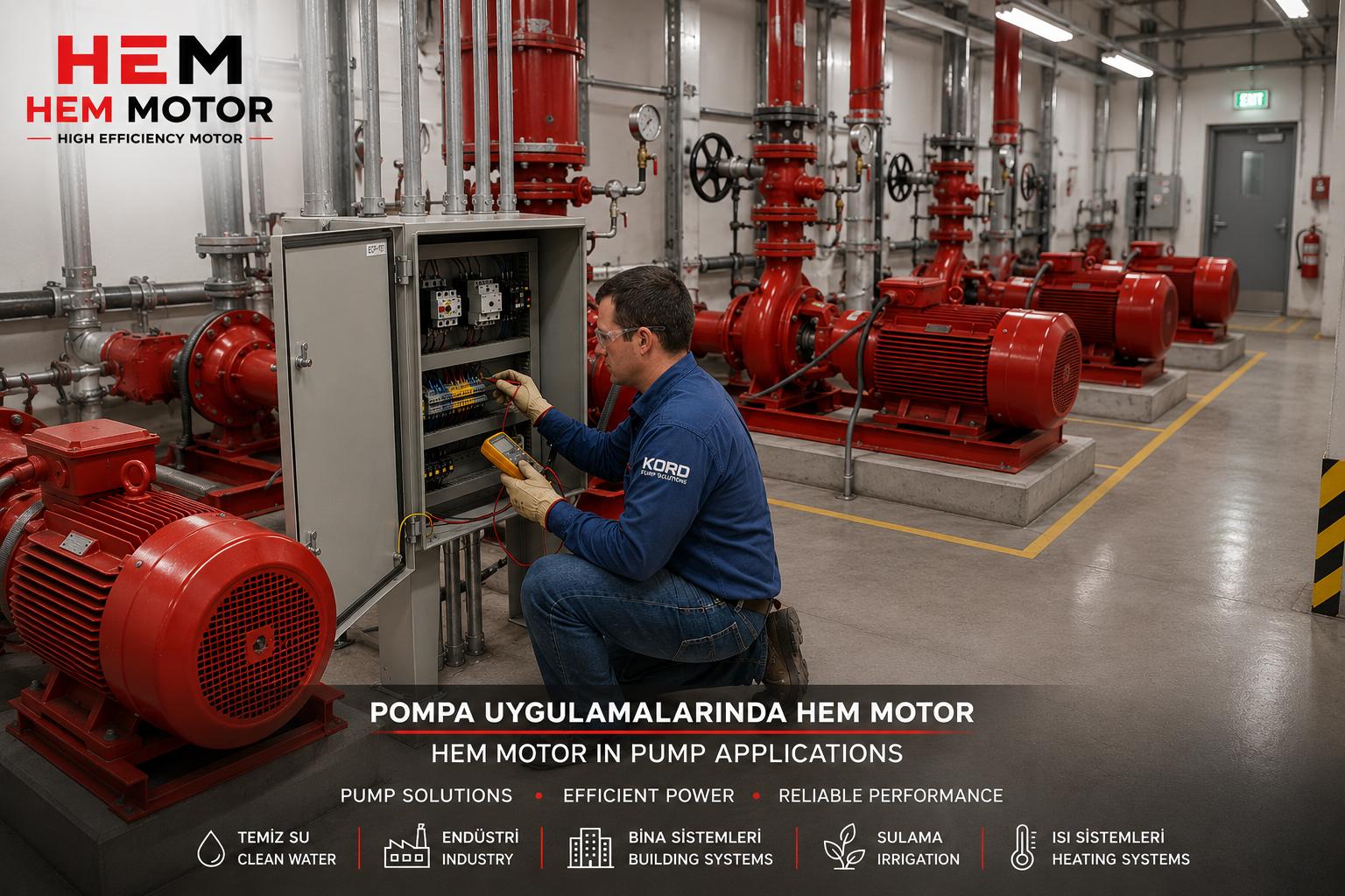 Yangın pompası uygulaması, teknik oda saha görünümü